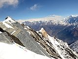 19 Dhampus Peak Summit Panorama Yakawa Kang, Katung Kang, Kang Guru, Annapurna II, Gangapurna, Tilicho Peak 